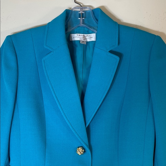 Tahari ASL French Passion Sea Blue Blazer. 2P - Picture 4 of 12